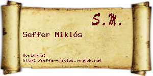 Seffer Miklós névjegykártya